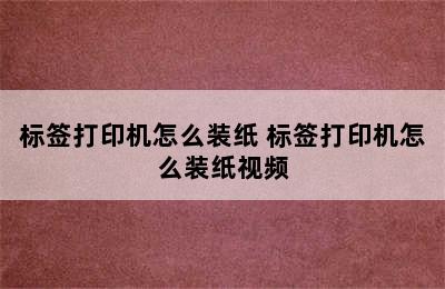 标签打印机怎么装纸 标签打印机怎么装纸视频